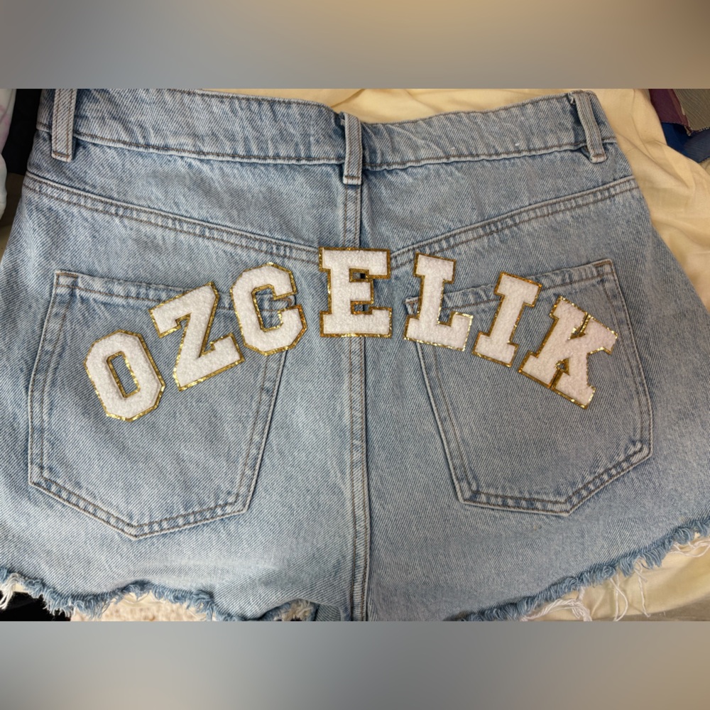 Garage Denim Festival Shorts - Size 28 or 7 Upcycled “Strong as Steel”